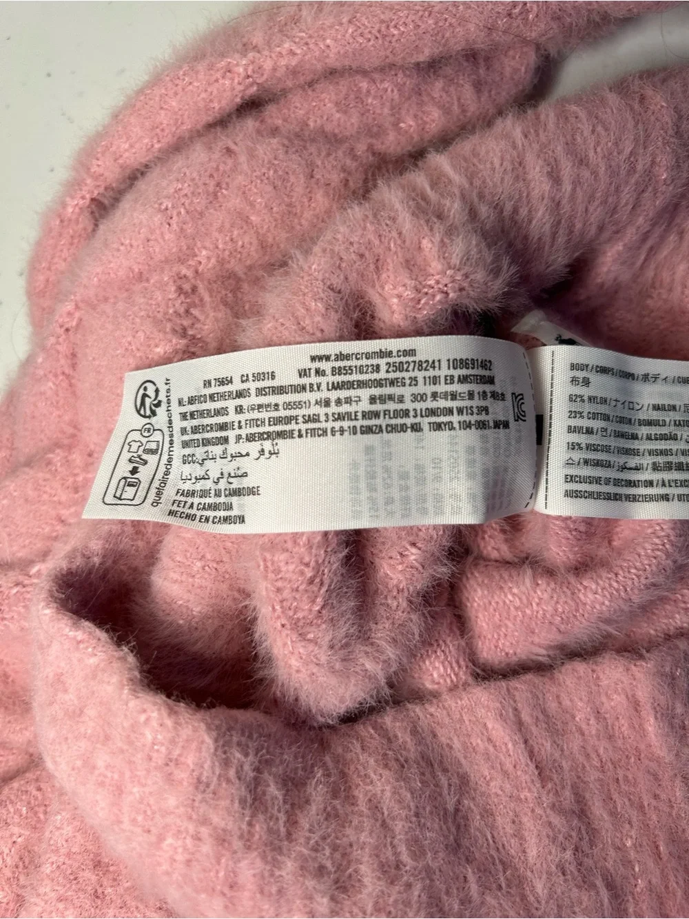 Abercrombie Kids Girl’s Pink Fuzzy Crew Neck Sweater
